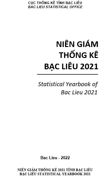 Niên giám thống kê tỉnh Bạc Liêu năm 2021