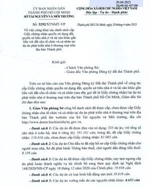 Công Văn 3292/STNMT-VP
