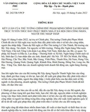 Thông báo 242/TB-VPCP
