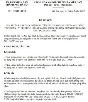 Kế hoạch 151/KH-UBND