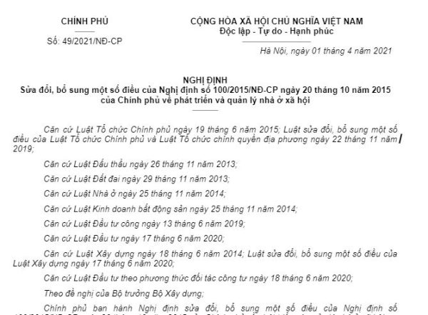 Nghị Đinh 49/2021/NĐ-CP