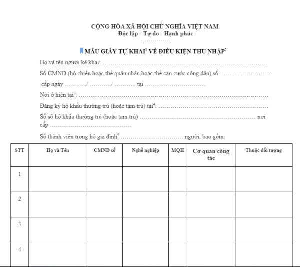 Chứng minh về điều kiện thu nhập dành cho người đi làm đã nghỉ hưu và người thu nhập thấp